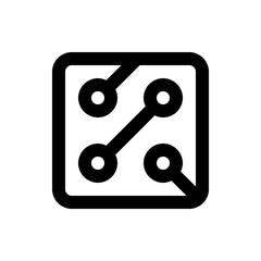 Poster - Black square with rounded corners containing four circles connected by lines in a circuit like pattern