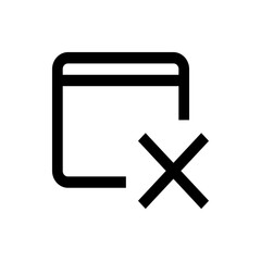 Poster - Window icon with close symbol representing application termination and interface management feature design