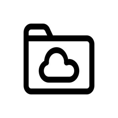 Poster - A simple icon of a folder containing a cloud, representing cloud storage and organization of data online