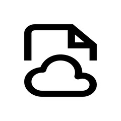 Poster - Black outline of a document icon placed above a cloud symbol, indicating file storage in the cloud system