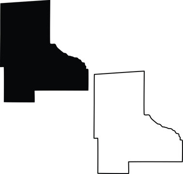 Map of Jefferson Davis County Mississippi USA Silhouette Flat And Outline Design