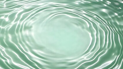 Aufkleber - 穏やかな緑色の背景の表面の水波紋の抽象的な詳細