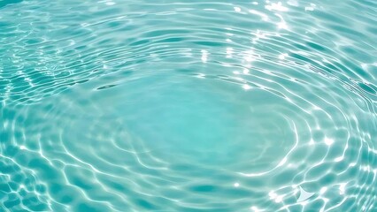Aufkleber - ターコイズブルーの水面の抽象的な背景に太陽の光が水中に輝き美しいテクスチャが特徴