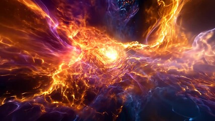 Wall Mural - A colorful space with a bright orange and blue swirl. The colors are vibrant and the swirls are dynamic