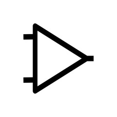 Poster - Schematic symbol representing a non inverting buffer with triangle and lines in black on a white background