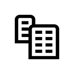 Poster - Two black document icons with rounded corners and horizontal lines representing text on a white background