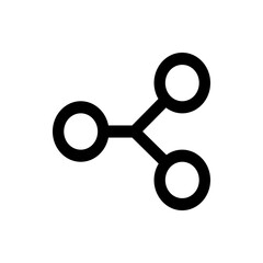 Poster - A simple black and white illustration of a molecule structure with three circles connected by lines