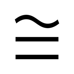Poster - Illustration depicting a tilde above two horizontal lines in black on a white background simple and clear