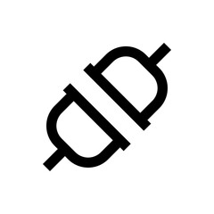 Poster - Isolated black and white illustration of a disconnected electrical plug symbol on a white background view