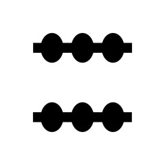 Poster - Two rows of three connected black circles arranged horizontally on a white background in a simple design