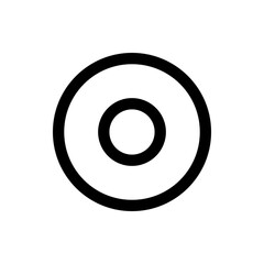 Poster - A minimalist illustration of two concentric circles rendered in bold black lines against a white background