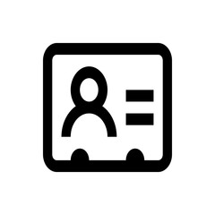 Poster - Illustration of a black and white identification card with a person icon and text lines inside a frame
