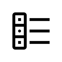 Poster - Icon depicting a vertical bar with rounded corners containing shapes and horizontal lines on the right side