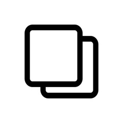Poster - Two overlapping rounded square outlines in black create a simple geometric design with clean lines and shapes