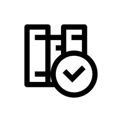 Poster - Illustration of a stack of files or documents with a check mark indicating completion or verification