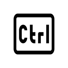 Poster - Illustration of a control key with rounded corners on a white background displaying the letters ctrl