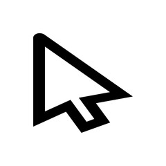 Poster - A simple black and white arrow cursor pointing upwards and to the left on a plain white background image