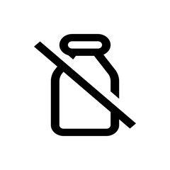 Poster - Illustration of a bottle with a line through it indicating no bottle or bottle prohibited symbol design 100