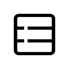 Poster - Black outlined square containing three horizontal lines with gaps on the left side of the lines icon