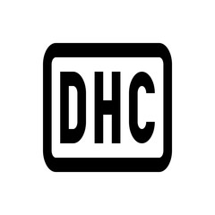 Poster - Illustration of the dhc logo with bold black letters inside a rounded rectangular border design element