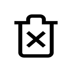 Poster - Illustration of a black trash can with an x inside indicating deletion or removal of content shown here