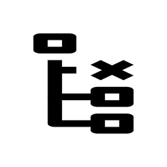 Poster - Black flowchart diagram with a cross symbol and square nodes representing a structured organization