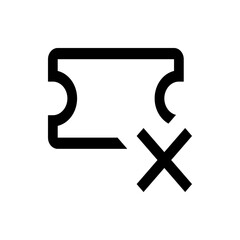 Poster - Black outline of a ticket with rounded edges and an x symbol indicating cancellation or invalidation shown
