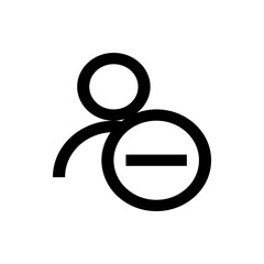 Poster - Illustration of a user icon with a minus sign inside a circle representing user removal or deletion process