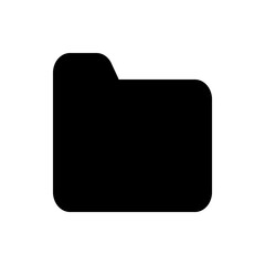 Poster - A simple black folder icon with rounded corners and a tab on the left side against a white background