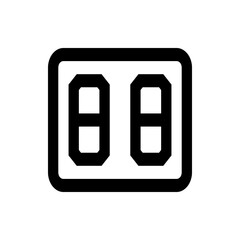 Poster - Illustration of a digital display with two segmented number spaces inside a rounded rectangle frame design