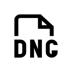 Poster - Illustration of a black and white file icon with a folded corner and the letters d n c displayed beneath it