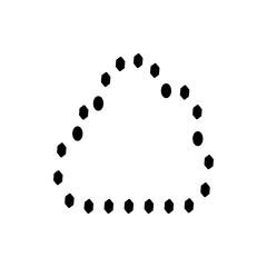 Poster - A curved arrangement of alternating black hexagons and circles on a white background forming a cloud shape