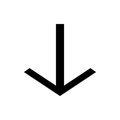 Poster - A simple black downward arrow pointing straight down with a clear and minimalist design on white background
