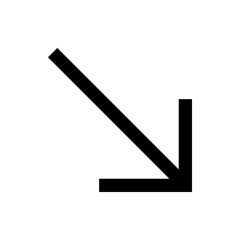 Poster - A bold black arrow pointing diagonally down and then turning right on a white background illustration