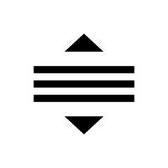 Aufkleber - A simple illustration featuring two triangles pointing up and down with three horizontal lines in the middle