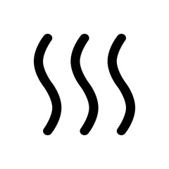 Poster - Three black wavy lines arranged vertically on a white background creating a simple graphic element design