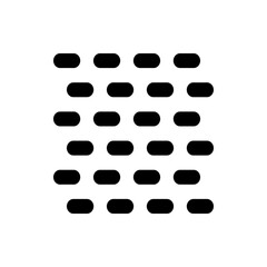 Poster - Illustration of a patterned arrangement of black oval shapes in rows and columns on a white background design