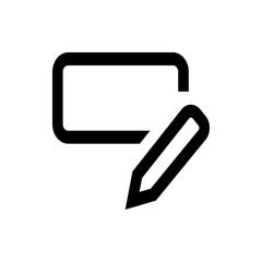 Poster - Icon showing a rectangular box with rounded corners and a pencil indicating edit or write function