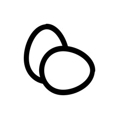 Poster - Two ovals overlapping each other with a black outline on a white background in a simple graphic style