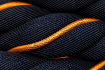Aufkleber - Dark Fabric Woven With Orange Cord Detail