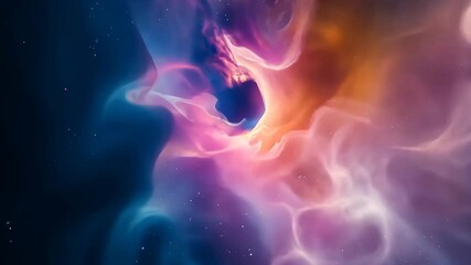 Wall Mural - A colorful space scene with a purple cloud in the middle. The colors are vibrant and the mood is energetic