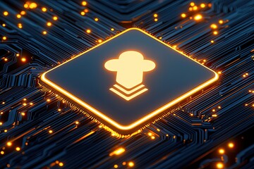 Aufkleber - Illuminated Cloud Storage Symbol On Circuit Board