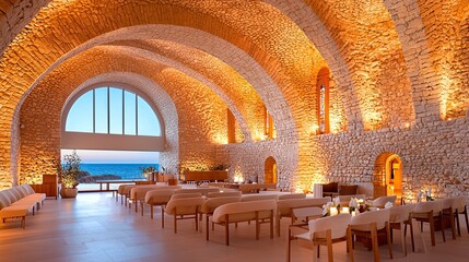 Poster - Luminous Stone Chapel Coastal Ocean View