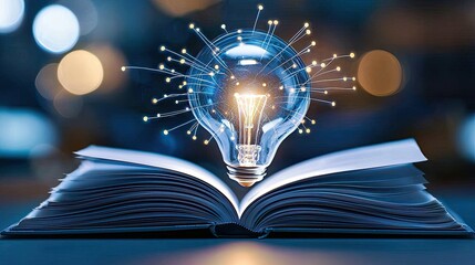 Aufkleber - Illuminated Ideas Emerging From Open Book Pages