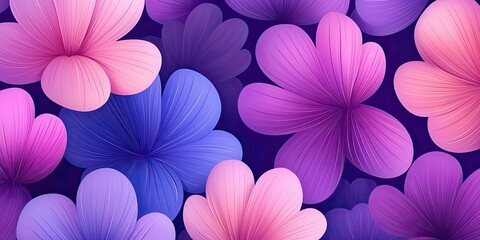 Aufkleber - Vibrant Purple Pink Blue Flowers Abstract Design