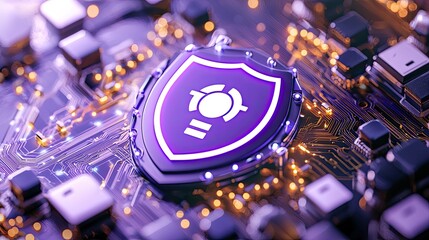 Aufkleber - Digital Security Shield Protecting Circuit Board Data
