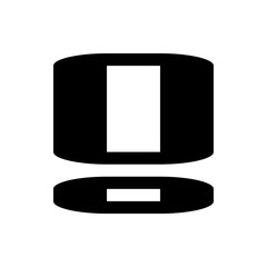 Poster - A simple black exclamation mark with rounded edges isolated on a white background showcasing punctuation mark