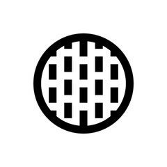 Poster - Illustration of a circular shape with a grid pattern composed of vertical and horizontal lines inside it