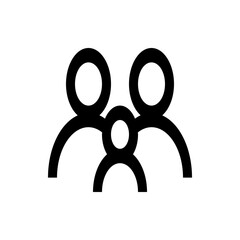 Poster - Abstract family representation with three figures depicted as interconnected circles and arcs design 100