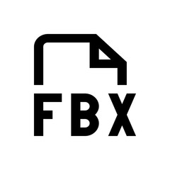 Poster - Illustration of a file icon with a folded corner and the letters fbx in bold black font underneath it